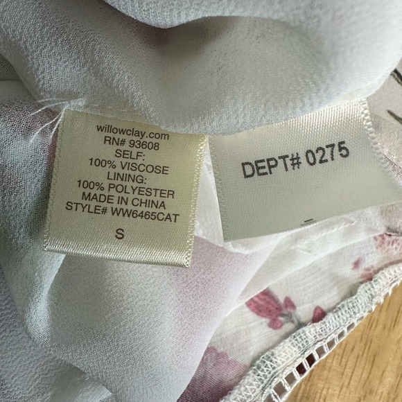 WILLOW & CLAY Floral Tie Strap Cold Shoulder Top SZ SMALL - Picture 10 of 11